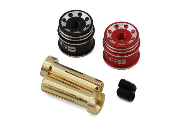 Yeah Racing Heatsink Bullet Plug Grips w/5mm Bullets (Black/Red)